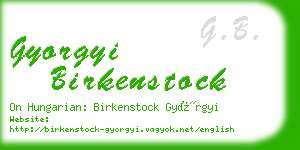 gyorgyi birkenstock business card